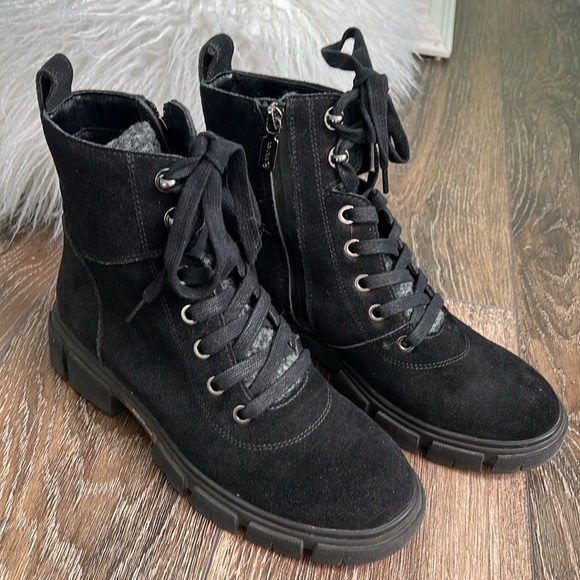 Blondo Black Combat Moto Boots with Rugged Sole - Picture 3 of 14